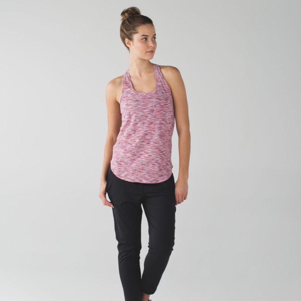 Lululemon Yogi Racer Back III 4 Color Space Dye White Minty Pink